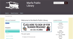 Desktop Screenshot of marfapubliclibrary.org